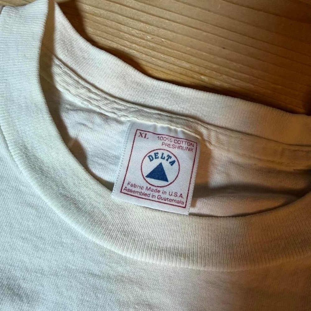 Vintage Delta‎ Will Golf 4 Food T-Shirt Mens XL White 90s Split Tree Graphic Tee - Picture 3 of 8